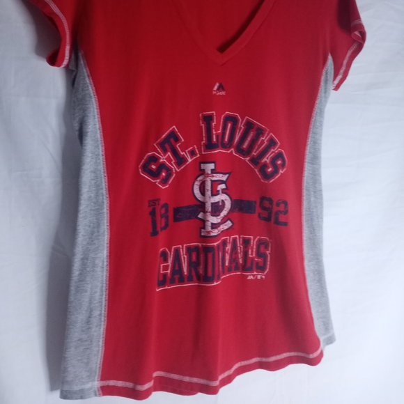 Womens L Majestic St. Louis Cardinals 1892 Jersey Tee - Picture 6 of 10